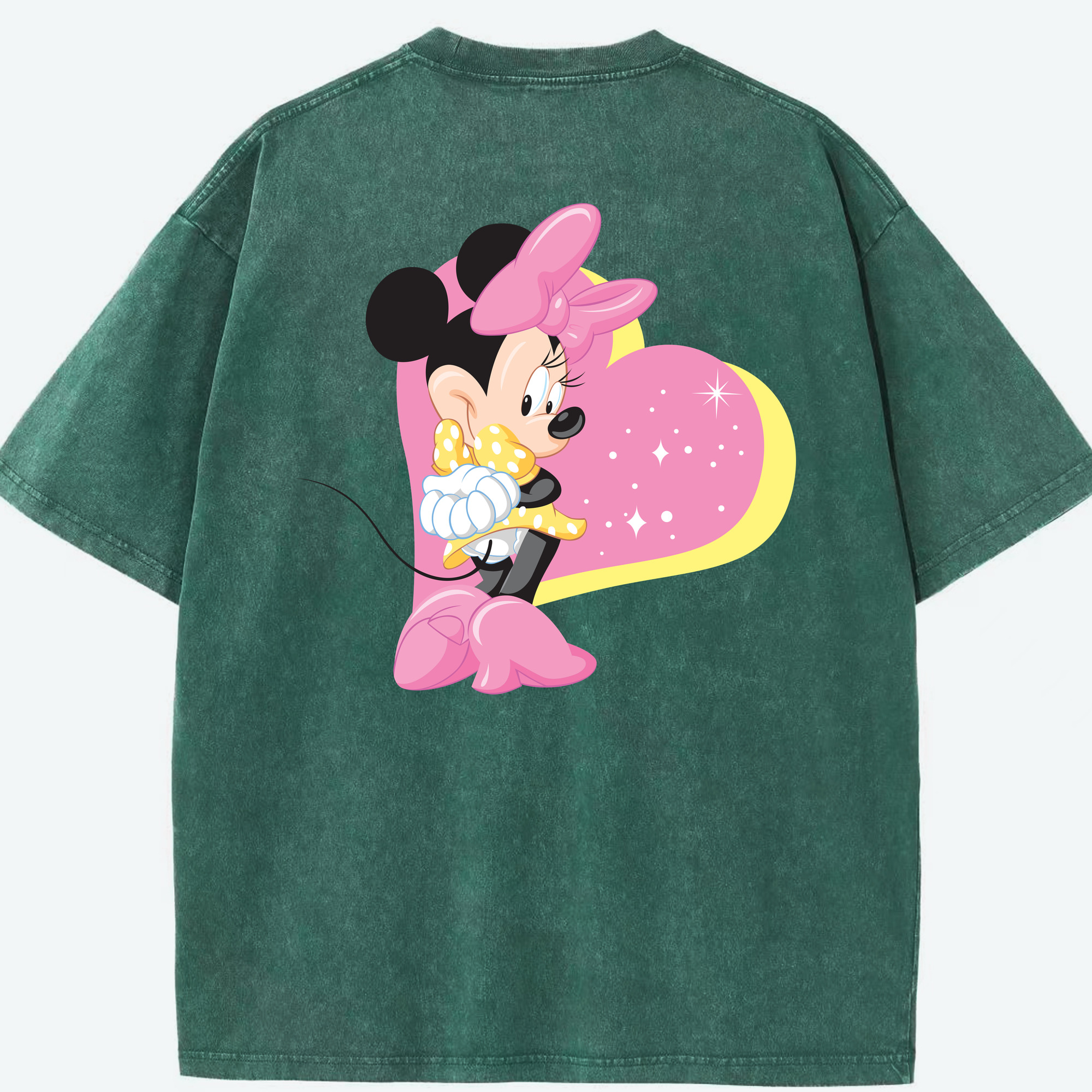 （画像用） ミッキーマウス Mickey Mouse 綿100% ヴィンテージ風 半袖Tシャツ（背面プリント）
